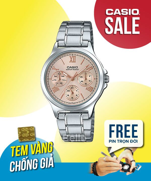 Đồng hồ Casio Nữ LTP-V300D-9A2 chính hãng, giá rẻ, Thay Pin Trọn Đời