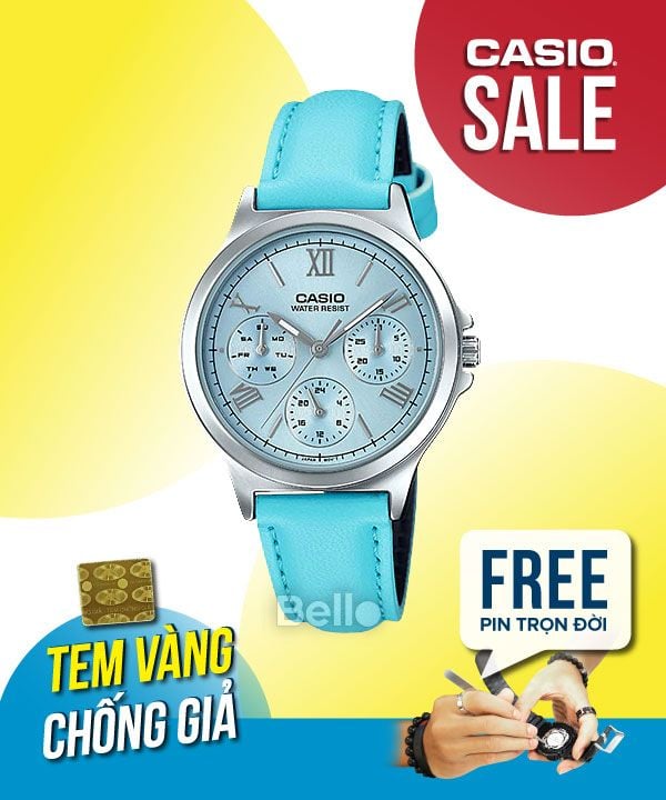 Đồng hồ Casio Nữ LTP-V300L-2A3 chính hãng, giá rẻ, Thay Pin Trọn Đời