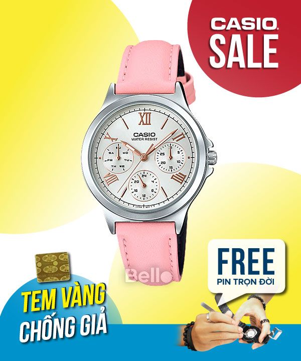 Đồng hồ Casio Nữ LTP-V300L-4A2 chính hãng, giá rẻ, Thay Pin Trọn Đời