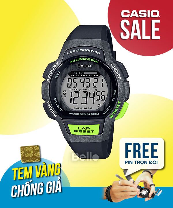 Đồng hồ Casio Nữ LWS-1000H-1A chính hãng, giá rẻ, Thay Pin Trọn Đời