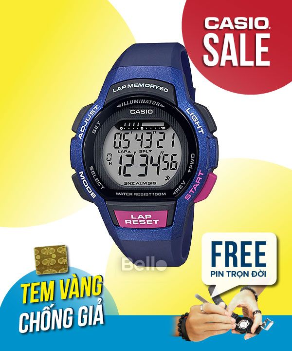 Đồng hồ Casio Nữ LWS-1000H-2A chính hãng, giá rẻ, Thay Pin Trọn Đời