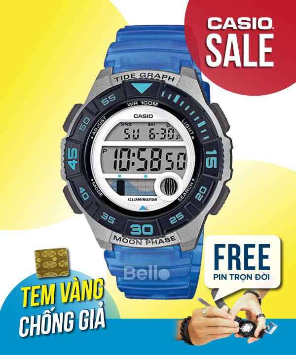 Đồng hồ Casio Nữ LWS-1100H-2A chính hãng, giá rẻ, Thay Pin Trọn Đời