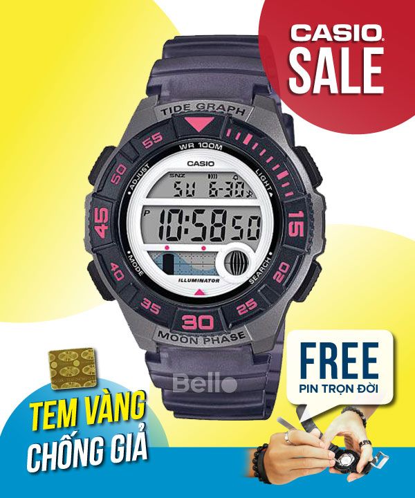 Đồng hồ Casio Nữ LWS-1100H-8A chính hãng, giá rẻ, Thay Pin Trọn Đời