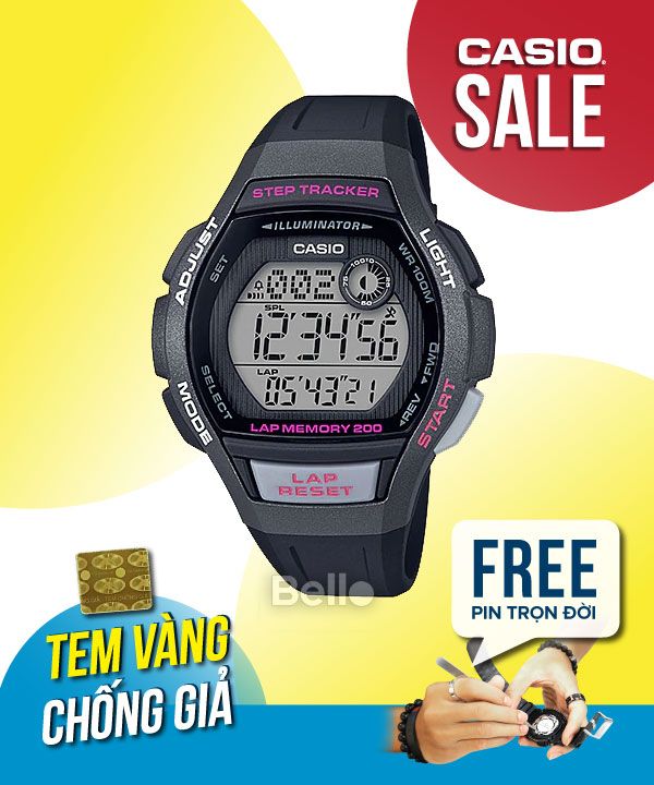 Đồng hồ Casio Nữ LWS-2000H-1A chính hãng, giá rẻ, Thay Pin Trọn Đời