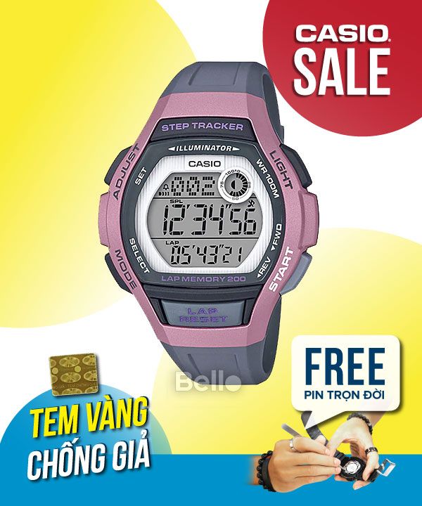 Đồng hồ Casio Nữ LWS-2000H-4A chính hãng, giá rẻ, Thay Pin Trọn Đời