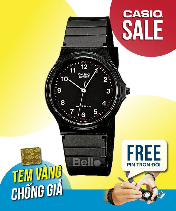 Đồng hồ Casio Nam MQ-24-1B chính hãng, giá rẻ, Thay Pin Trọn Đời