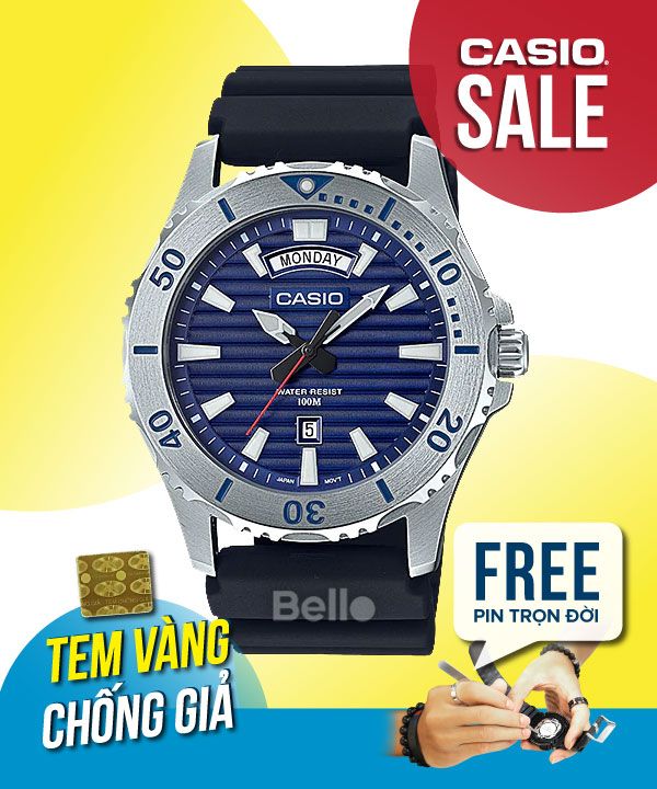 Đồng hồ Casio Nam MTD-1087-2A chính hãng, giá rẻ, Thay Pin Trọn Đời