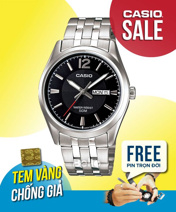 Đồng hồ Casio Nam MTP-1335D-1A chính hãng, giá rẻ, Thay Pin Trọn Đời