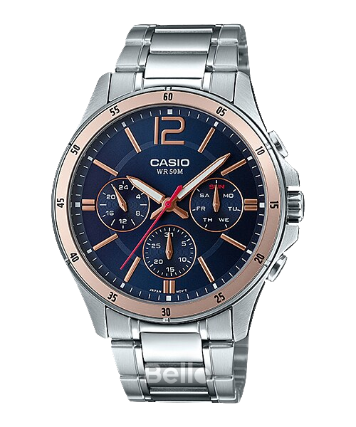 Đồng hồ Casio Nam MTP-1374D-2A2 chính hãng, giá rẻ, Thay Pin Trọn Đời