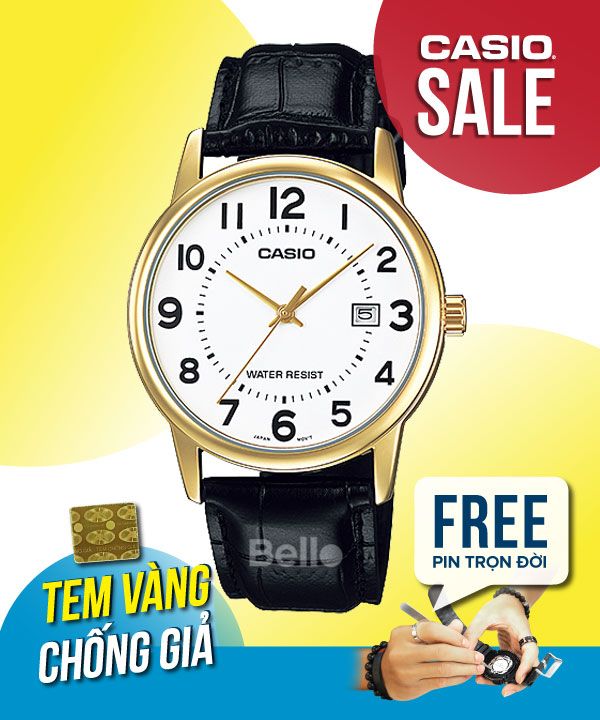 Đồng hồ Casio Nam MTP-V002GL-7B chính hãng, giá rẻ, Thay Pin Trọn Đời