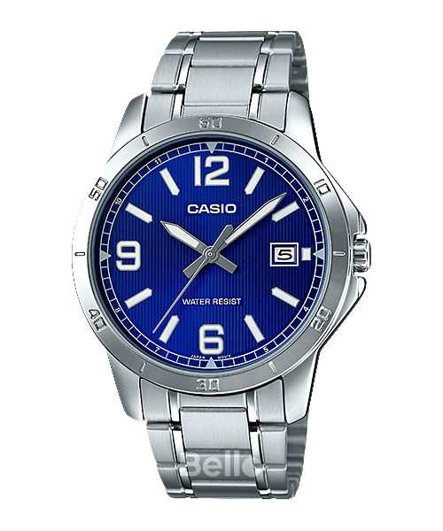 Đồng hồ Casio Nam MTP-V004D-2B chính hãng, giá rẻ, Thay Pin Trọn Đời