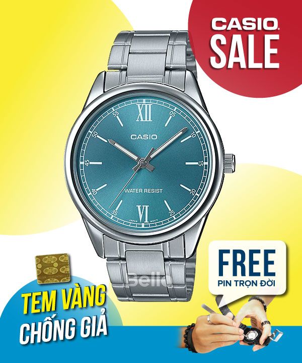 Đồng hồ Casio Nam MTP-V005D-3B chính hãng, giá rẻ, Thay Pin Trọn Đời