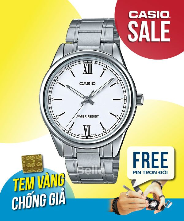 Đồng hồ Casio Nam MTP-V005D-7B2 chính hãng, giá rẻ, Thay Pin Trọn Đời