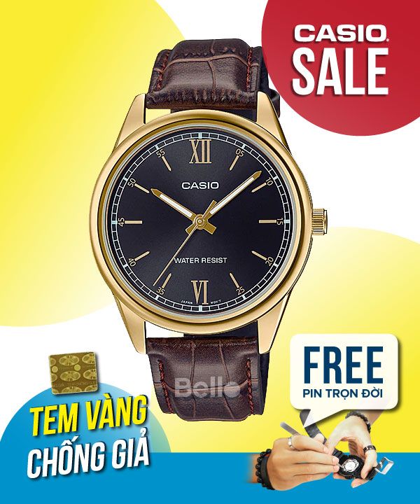 Đồng hồ Casio Nam MTP-V005GL-1B2 chính hãng, giá rẻ, Thay Pin Trọn Đời