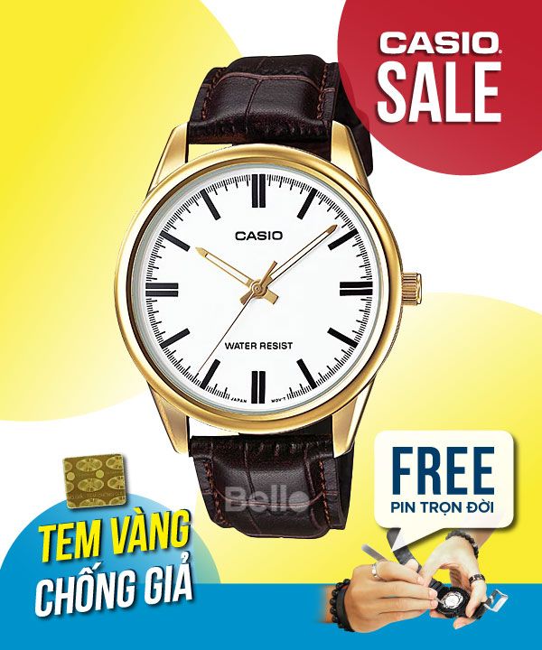 Đồng hồ Casio Nam MTP-V005GL-7A chính hãng, giá rẻ, Thay Pin Trọn Đời