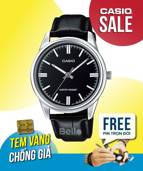 Đồng hồ Casio Nam MTP-V005L-1A chính hãng, giá rẻ, Thay Pin Trọn Đời