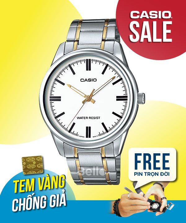 Đồng hồ Casio Nam MTP-V005SG-7A chính hãng, giá rẻ, Thay Pin Trọn Đời