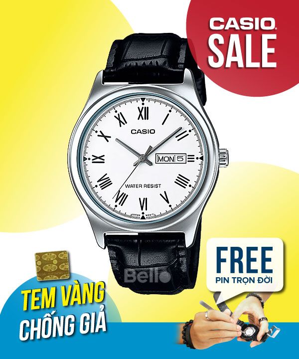 Đồng hồ Casio Nam MTP-V006L-7B chính hãng, giá rẻ, Thay Pin Trọn Đời
