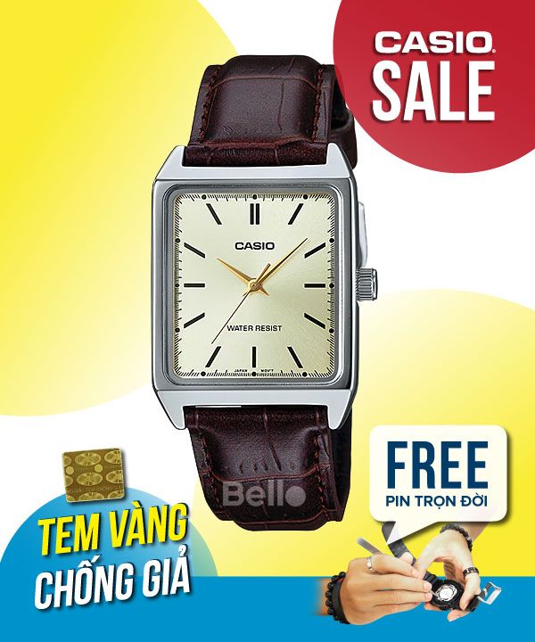 Đồng hồ Casio Nam MTP-V007L-9E chính hãng, giá rẻ, Thay Pin Trọn Đời