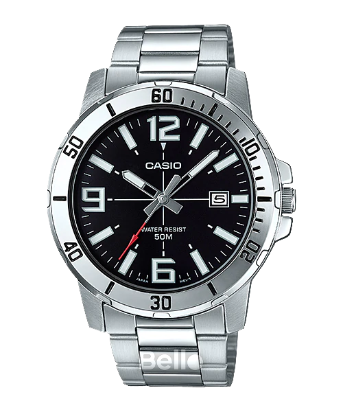 Casio Standard MTP-VD01D-1B - Thiết kế đơn giản, mặt đồng hồ hiển thị ngày