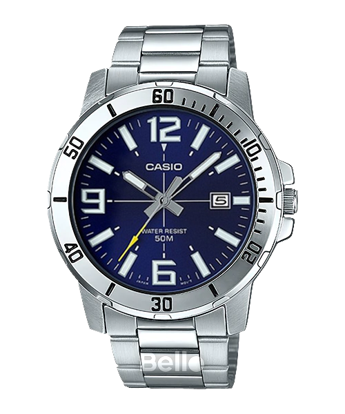 Casio Standard MTP-VD01D-2B - Thiết kế đơn giản, mặt đồng hồ hiển thị ngày