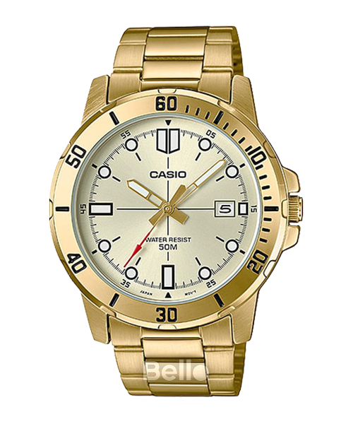 Casio Standard MTP-VD01G-9E - Thiết kế đơn giản, mặt đồng hồ hiển thị ngày