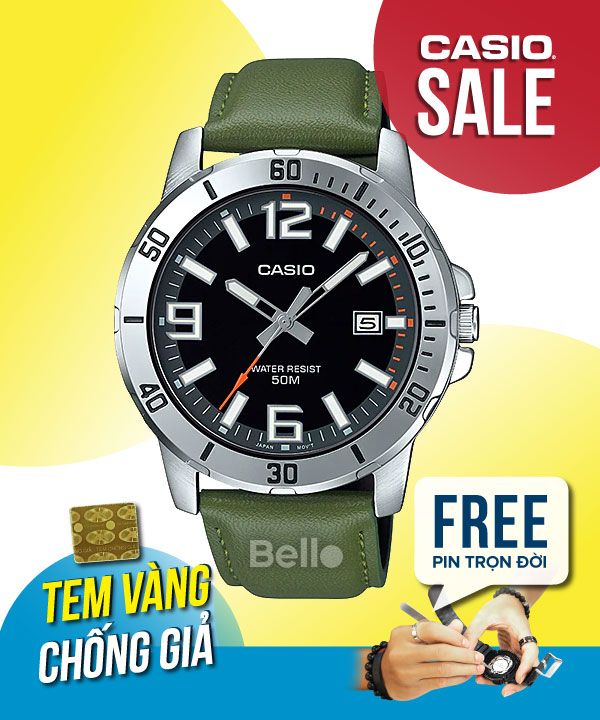 MTP-VD01L-3B - Đồng hồ Casio Nam chính hãng, giá rẻ, Thay Pin Trọn Đời