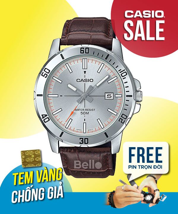 MTP-VD01L-8E - Đồng hồ Casio Nam chính hãng, giá rẻ, Thay Pin Trọn Đời