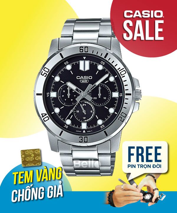 Đồng hồ Casio Nam MTP-VD300D-1E chính hãng, giá rẻ, Thay Pin Trọn Đời