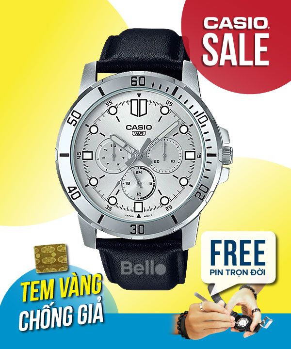 Đồng hồ Casio Nam MTP-VD300L-7E chính hãng, giá rẻ, Thay Pin Trọn Đời