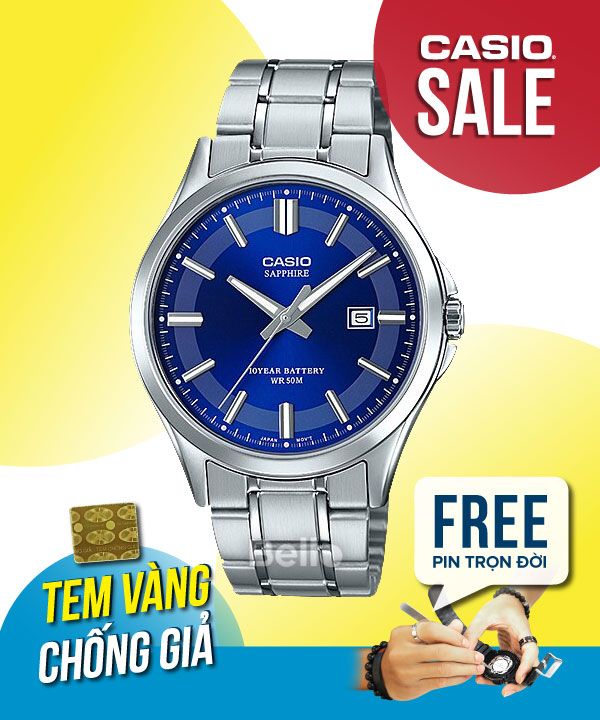 Đồng hồ Casio Nam MTS-100D-2A chính hãng, giá rẻ, Thay Pin Trọn Đời