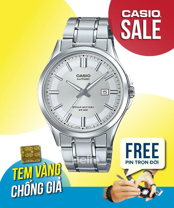 Đồng hồ Casio Nam MTS-100D-7A chính hãng, giá rẻ, Thay Pin Trọn Đời