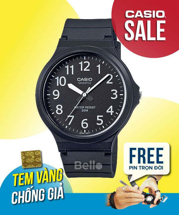 MW-240-1B - Đồng hồ Casio Nam chính hãng, giá rẻ, Thay Pin Trọn Đời