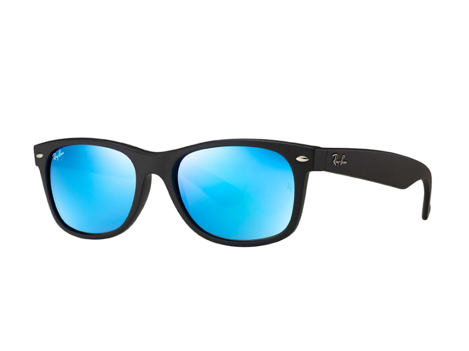 RB2132 622/17 52-18 Kính râm Ray-Ban chính hãng RAY-BAN NEWWAYFARER gọng đen, mắt tráng gương xanh