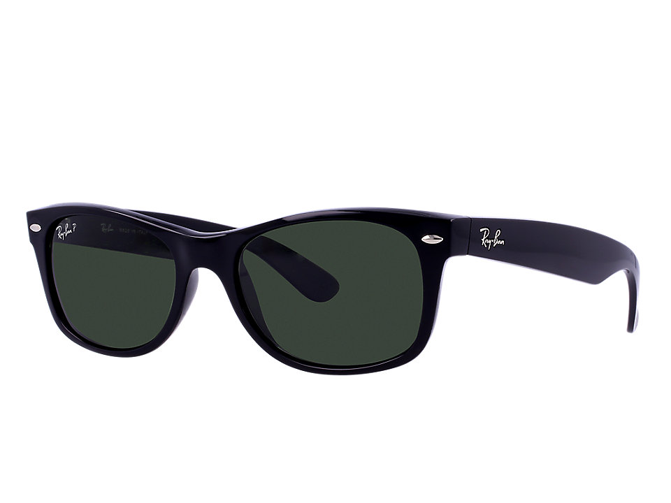 RB2132 901/58 52-18 Kính râm Ray-Ban chính hãng RAY-BAN NEWWAYFARER gọng đen bóng, mắt xanh polarized