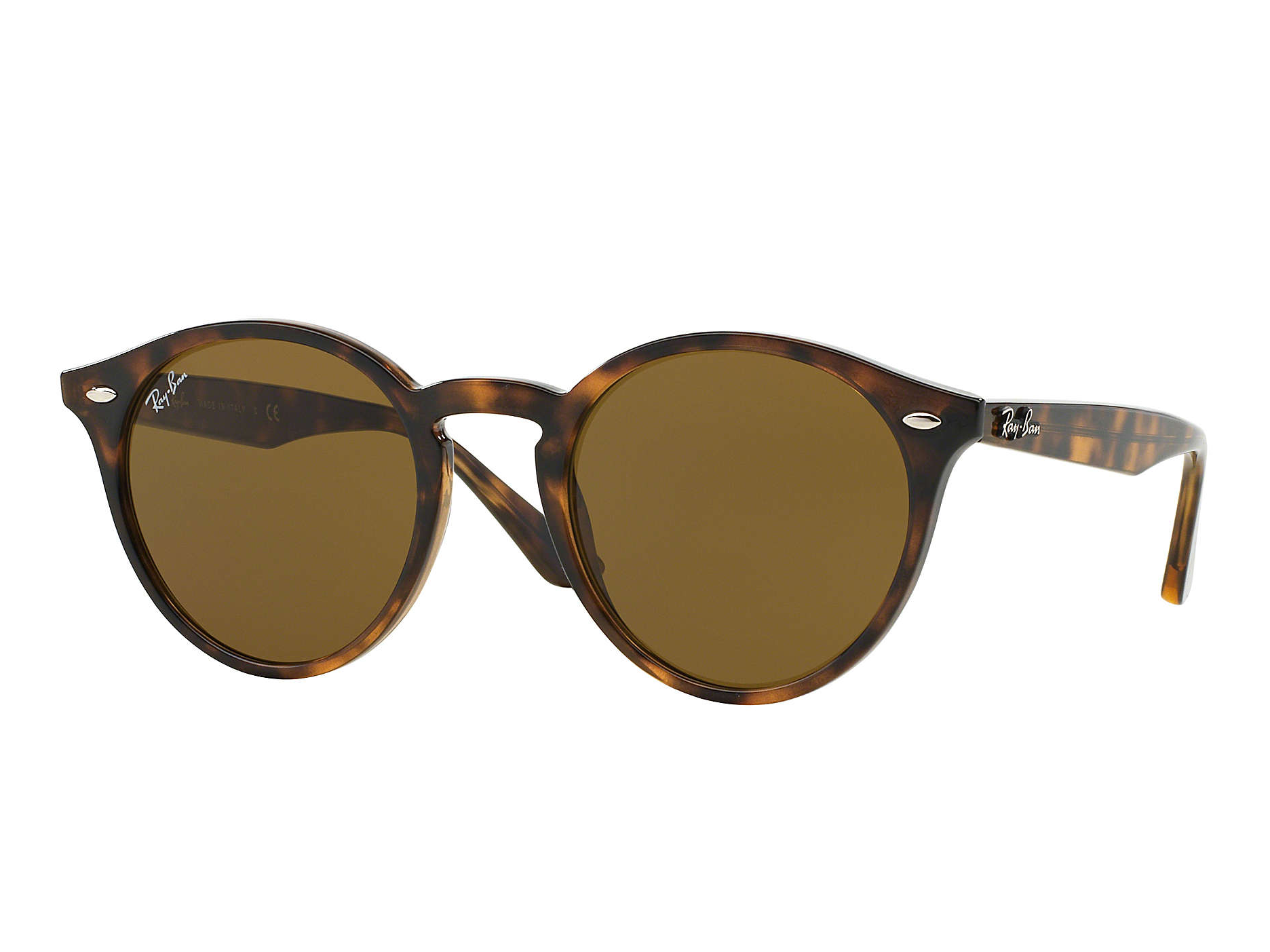 RB2180 710/73 49-21 Kính râm Ray-Ban chính hãng RAY-BAN ROUND gọng đồi mồi, mắt nâu B-15