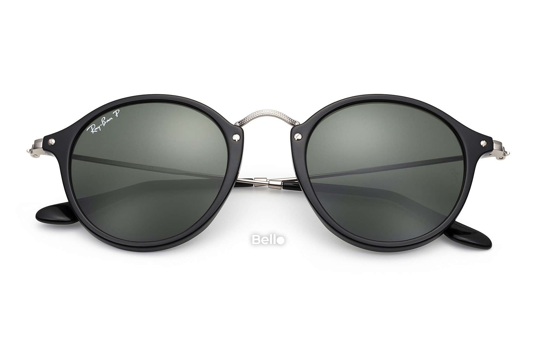 RB2447 901/58 Kính râm Ray-Ban chính hãng Ray-Ban Round Fleck Gọng đen, mắt xanh đen G-15