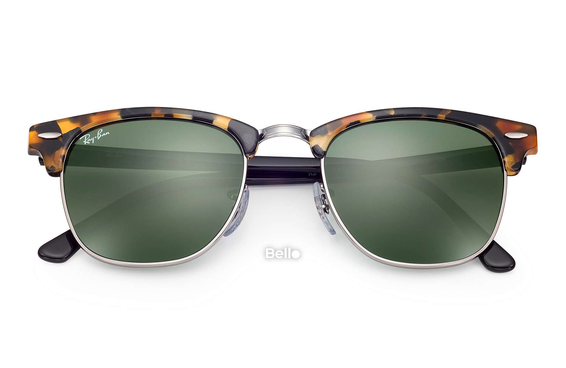 RB3016 1157 Kính râm Ray-Ban chính hãng Ray-Ban Clubmaster Fleck Gọng đen, đồi mồi mắt xanh đen G