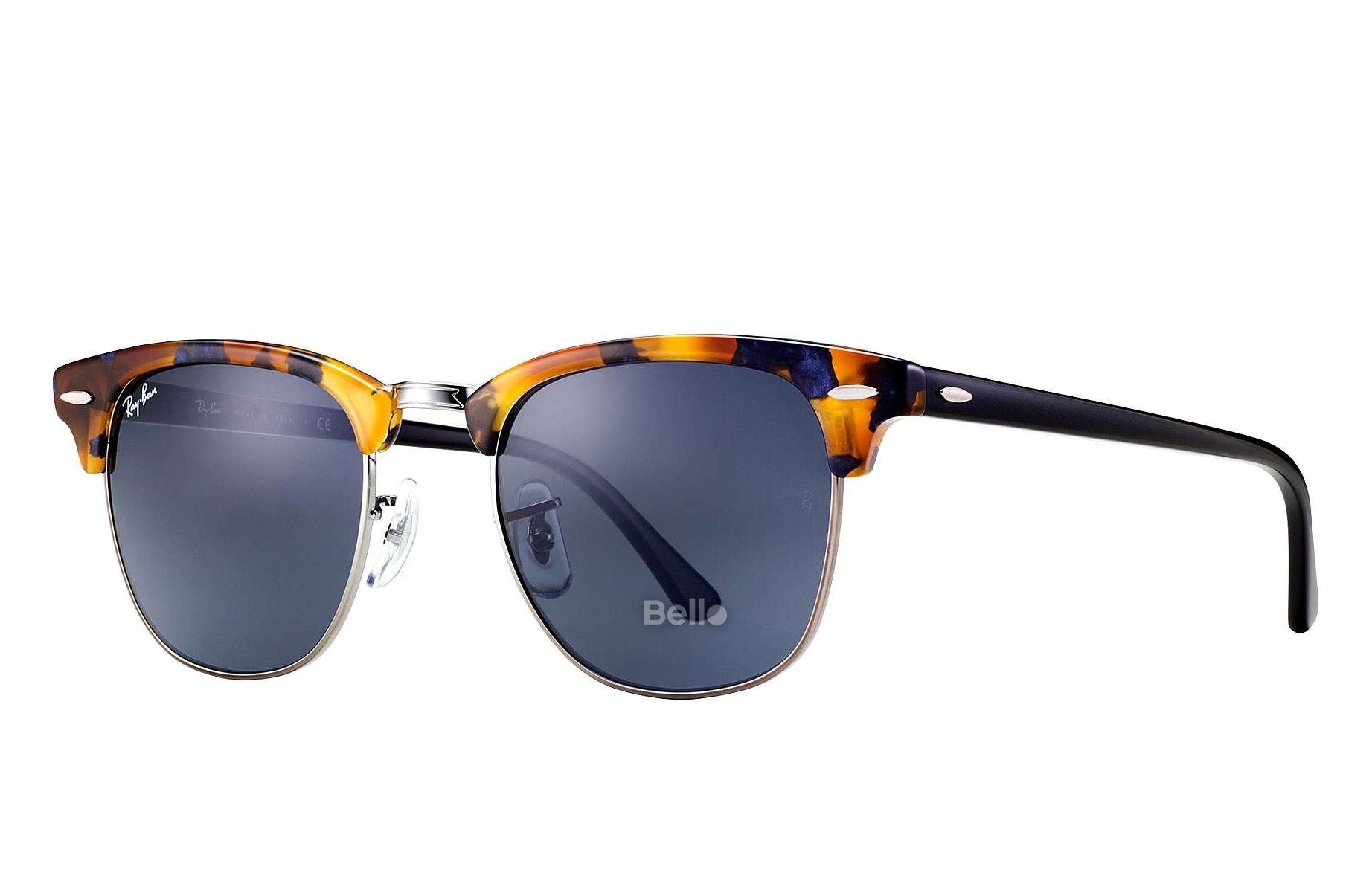 RB3016 1158/R5 Kính râm Ray-Ban chính hãng Ray-Ban Clubmaster Fleck Gọng đen, đồi mồi mắt xanh xám