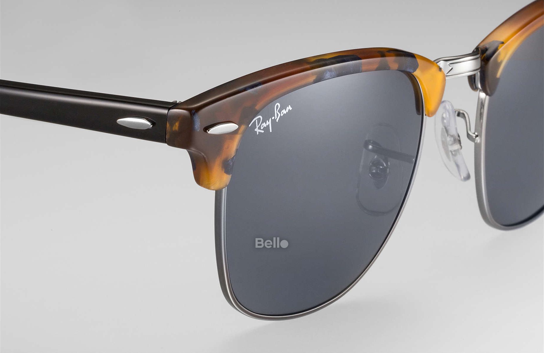 RB3016 1158/R5 Kính râm Ray-Ban chính hãng Ray-Ban Clubmaster Fleck Gọng đen, đồi mồi mắt xanh xám