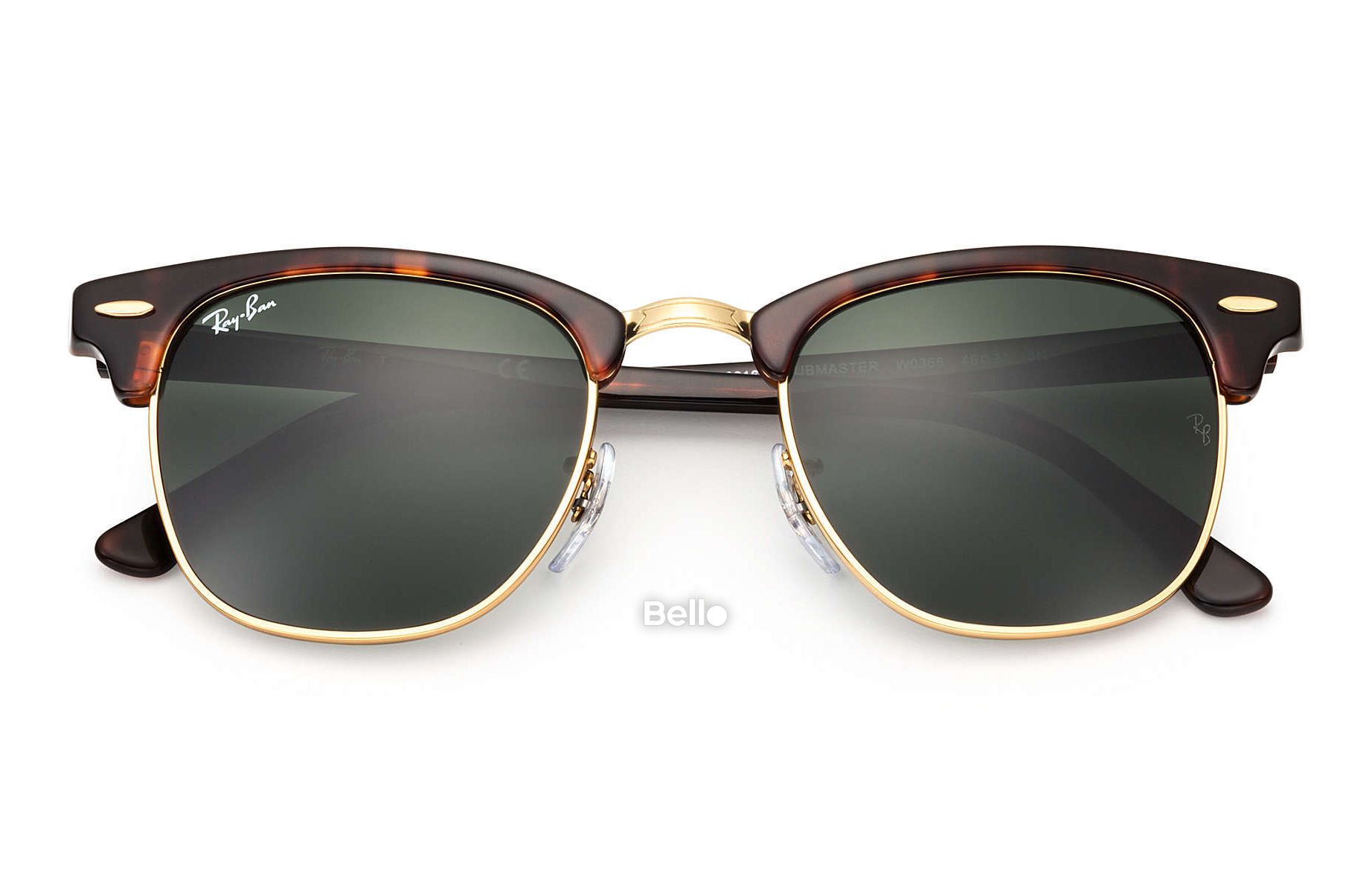 RB3016 W0366 Kính râm Ray-Ban chính hãng Ray-Ban Clubmaster Classic Gọng đồi mồi, mắt xanh đen G-15