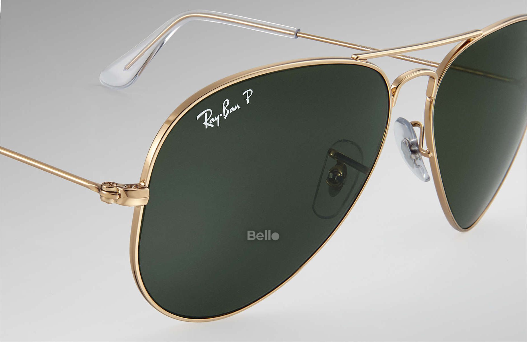RB3025 001/58 Kính râm Ray-Ban chính hãng Ray-Ban Aviator Polarized Gọng vàng, mắt xanh đen G-15