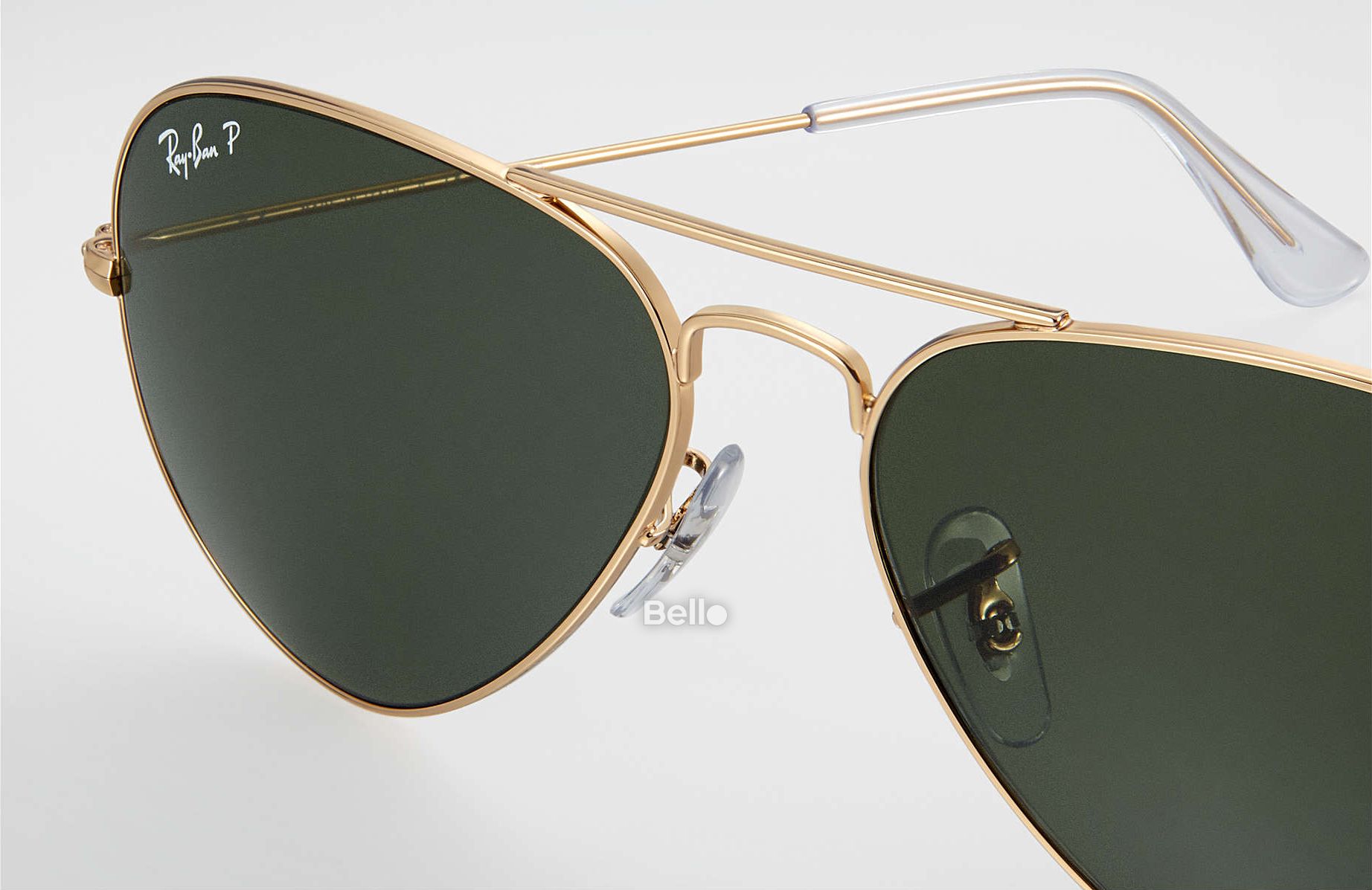 RB3025 001/58 Kính râm Ray-Ban chính hãng Ray-Ban Aviator Polarized Gọng vàng, mắt xanh đen G-15