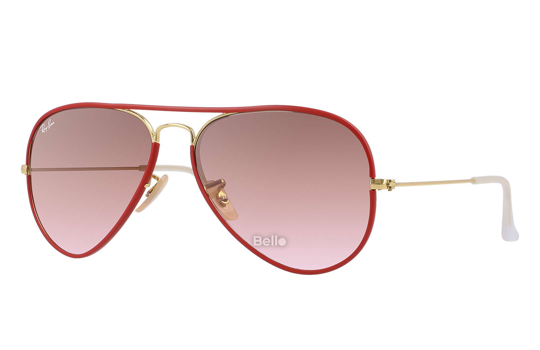 RB3025JM 001/X3 Kính râm Ray-Ban chính hãng Ray-Ban Aviator Full Color Gọng vàng, mắt nâu hồng khói