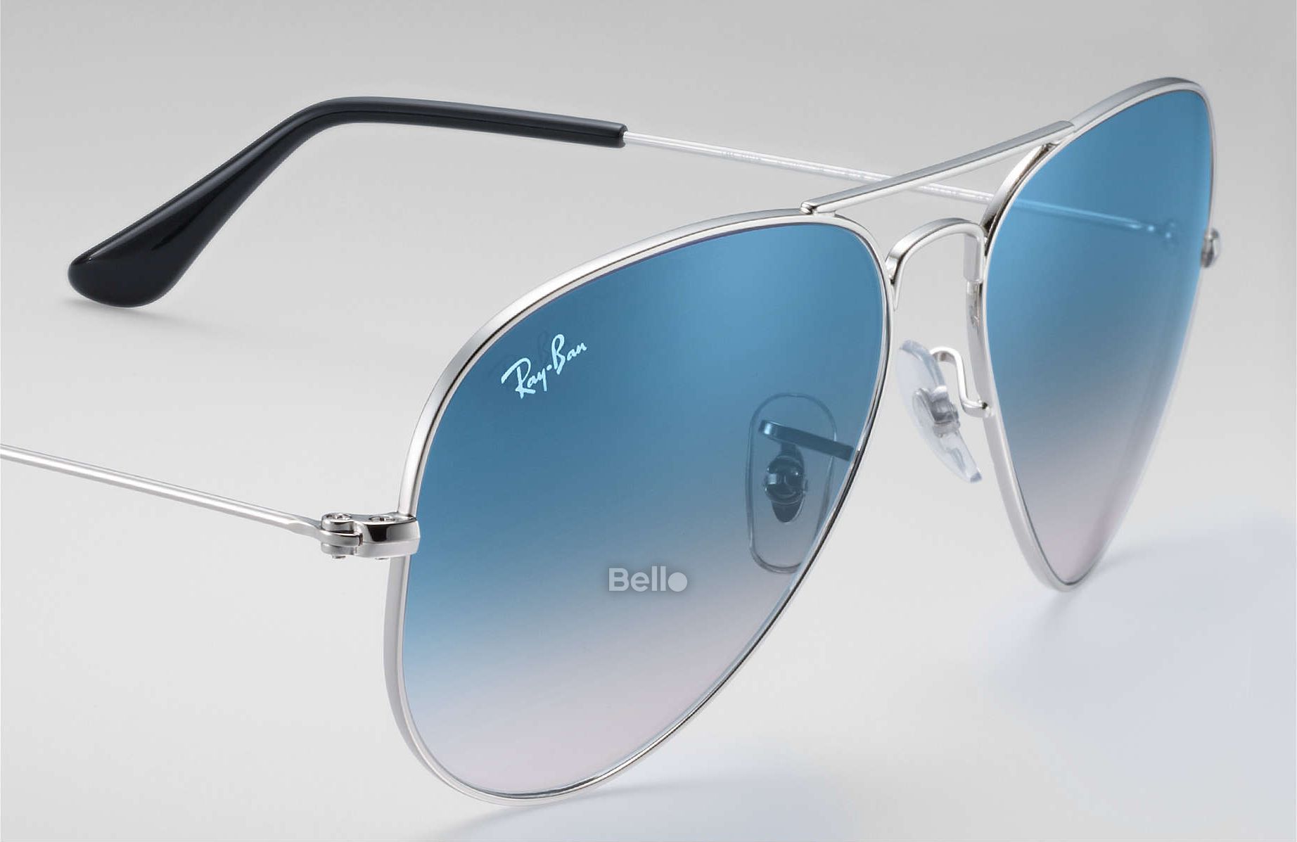 RB3025 003/3F Kính râm Ray-Ban chính hãng Ray-Ban Aviator Gradient Gọng bạc, mắt xanh ngọc gradient