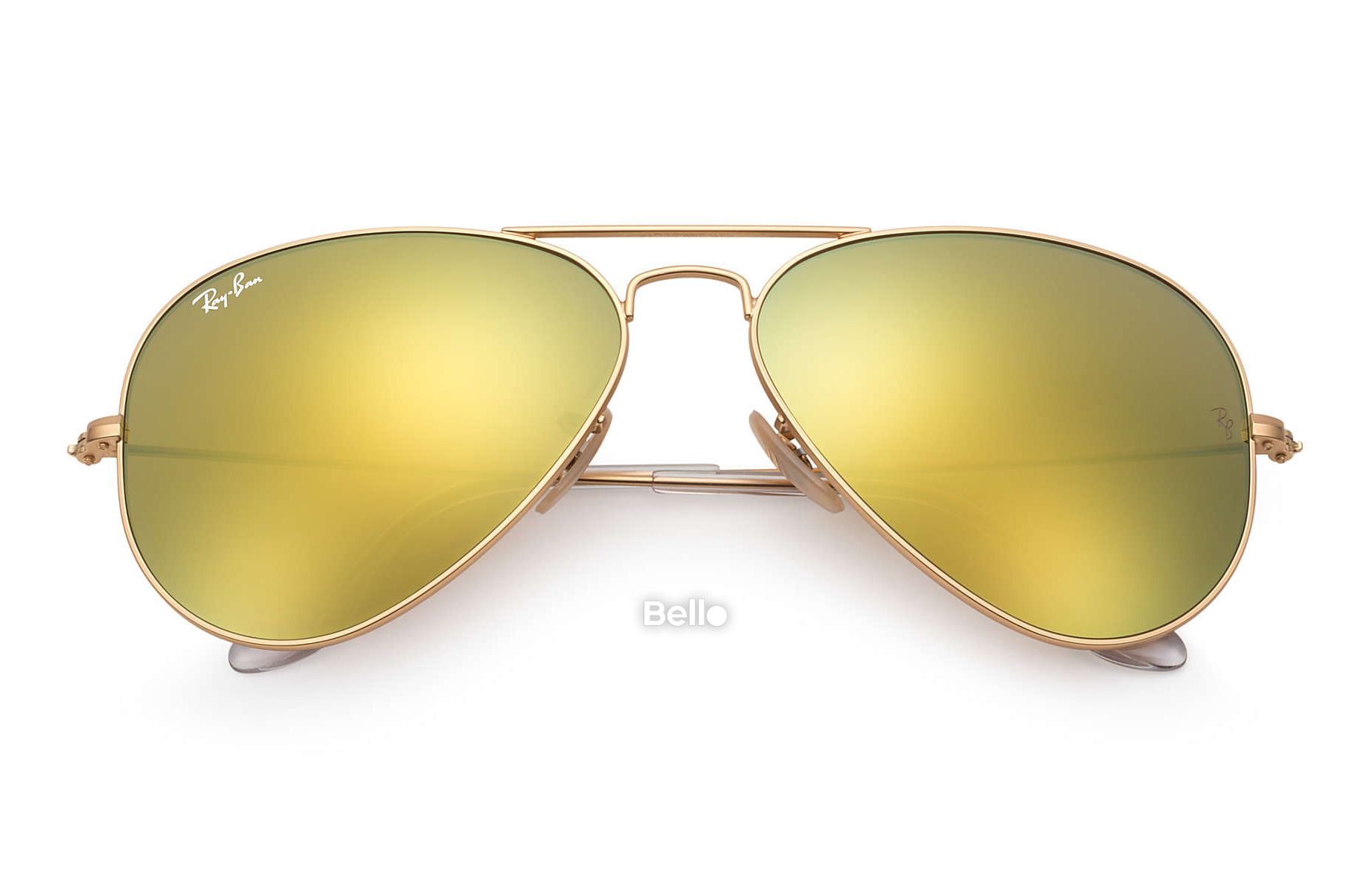 RB3025 112/93 Kính râm Ray-Ban chính hãng Ray-Ban Aviator Flash Lenses Gọng vàng, mắt tráng gương vàng