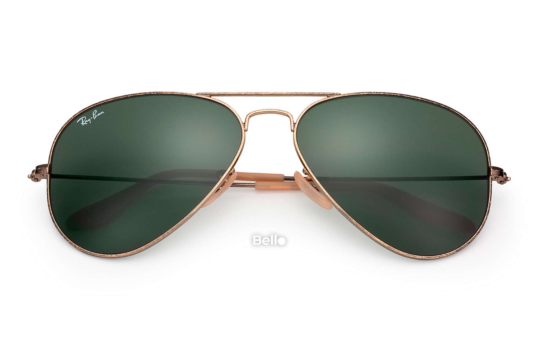 RB3025 177 Kính râm Ray-Ban chính hãng Ray-Ban Aviator Distressed Gọng vàng, mắt xanh đen G-15
