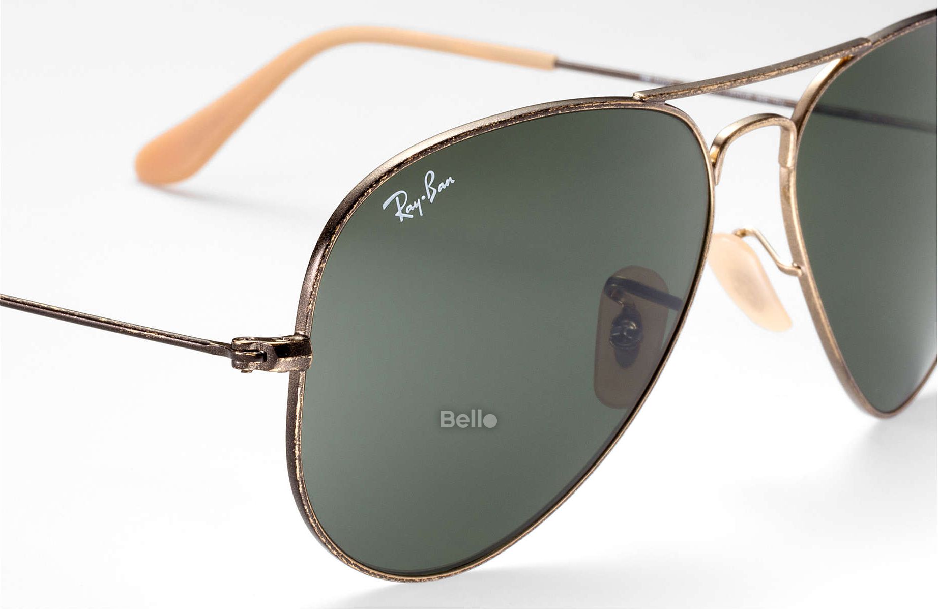 RB3025 177 Kính râm Ray-Ban chính hãng Ray-Ban Aviator Distressed Gọng vàng, mắt xanh đen G-15
