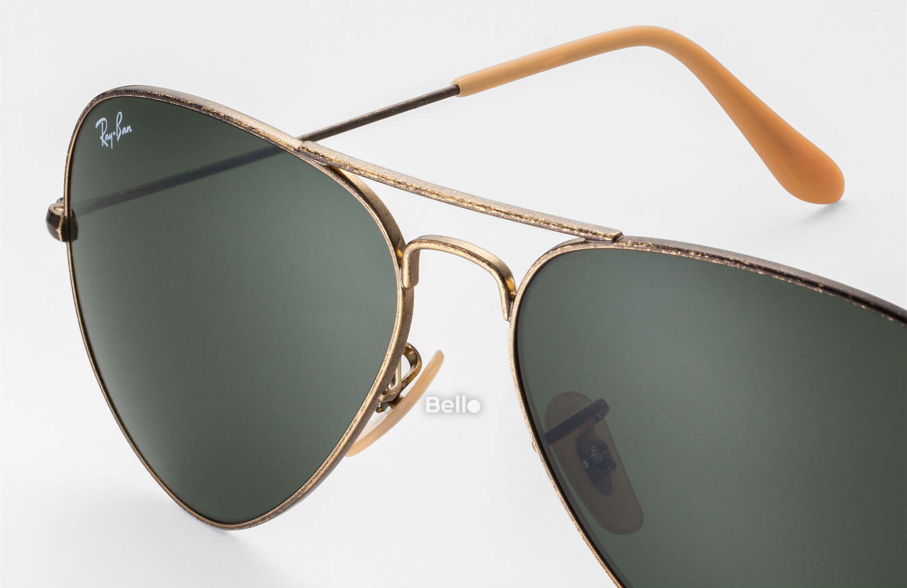 RB3025 177 Kính râm Ray-Ban chính hãng Ray-Ban Aviator Distressed Gọng vàng, mắt xanh đen G-15