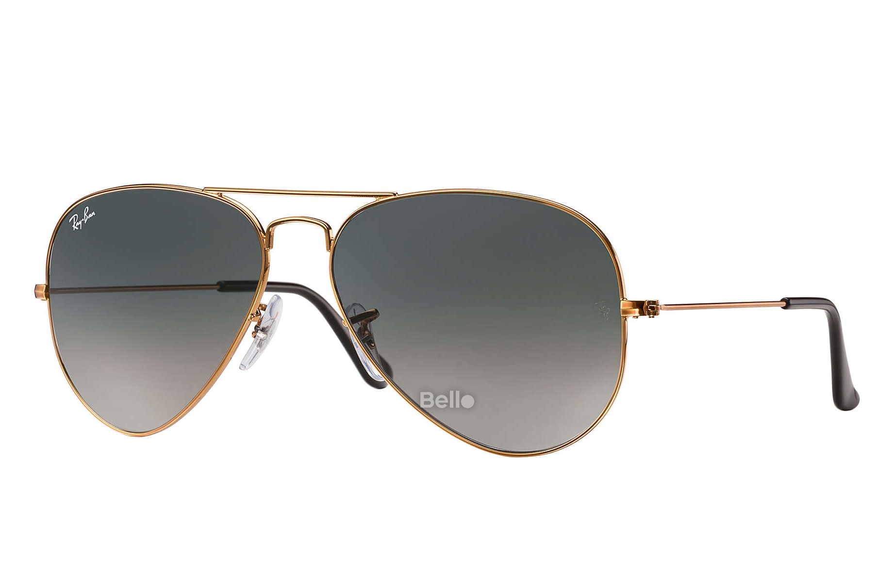 RB3025 197/71 Kính râm Ray-Ban chính hãng Ray-Ban Aviator Gradient Gọng vàng, mắt xám gradient